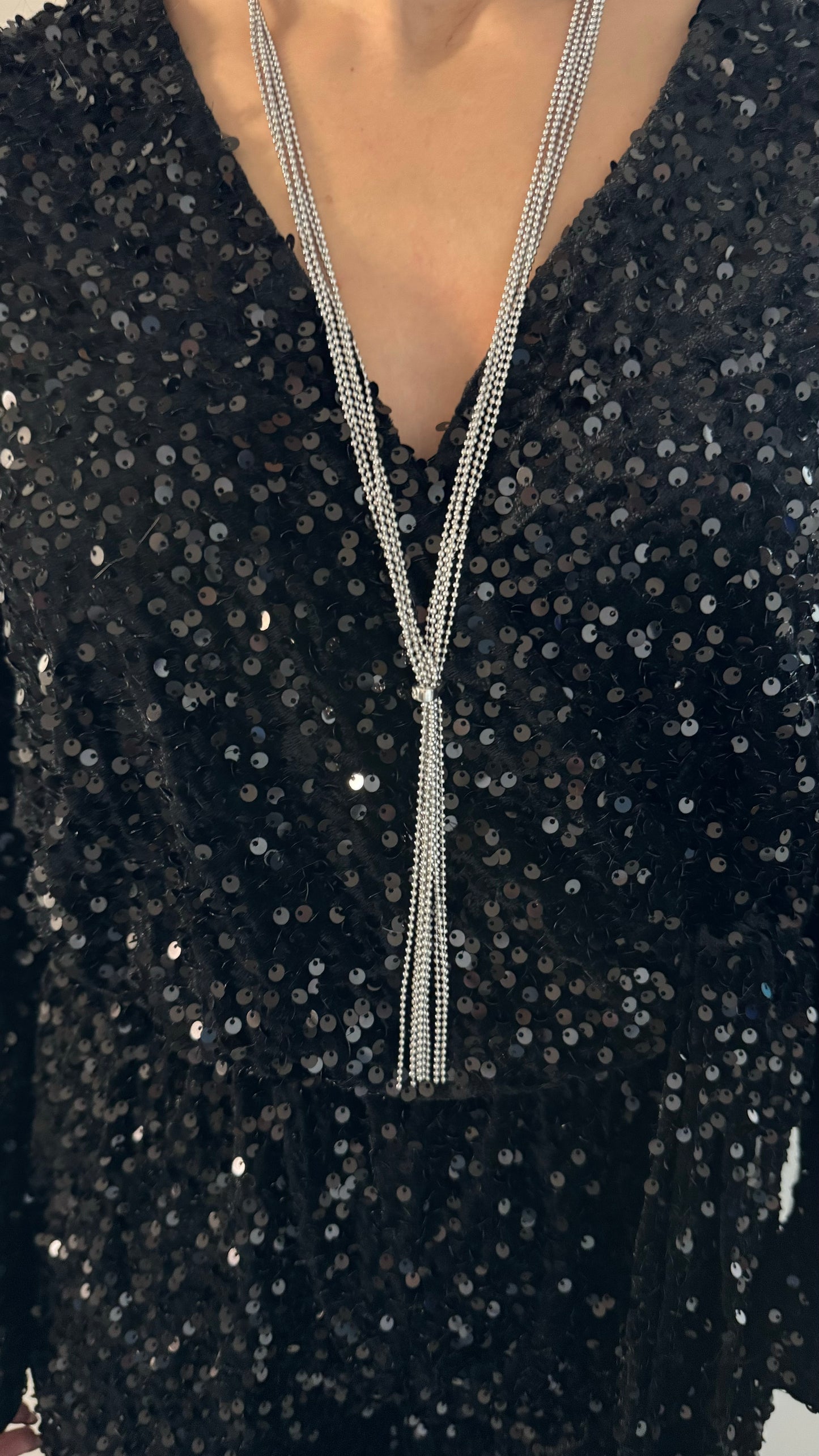 Sautoir Argenté Strass
