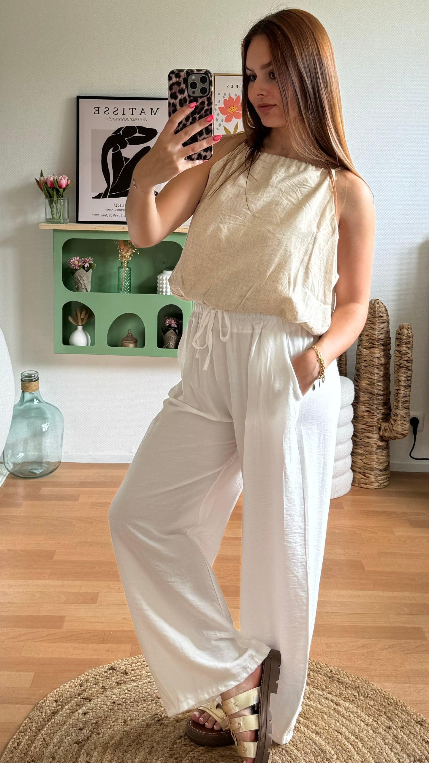 Pantalon Fluide Blanc