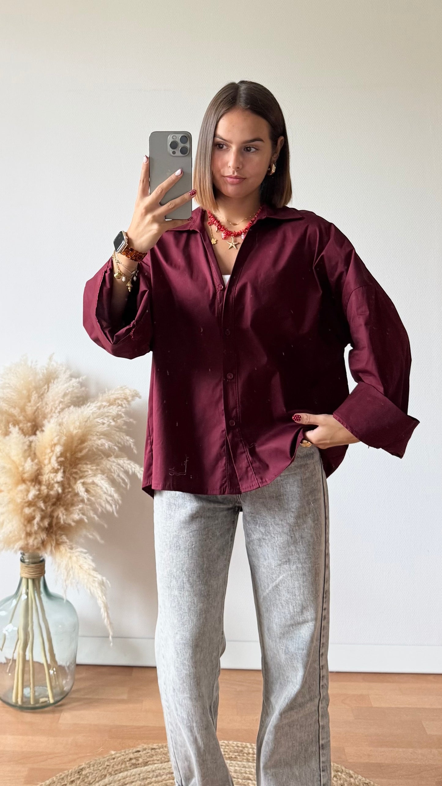 Chemise Alex Bordeaux
