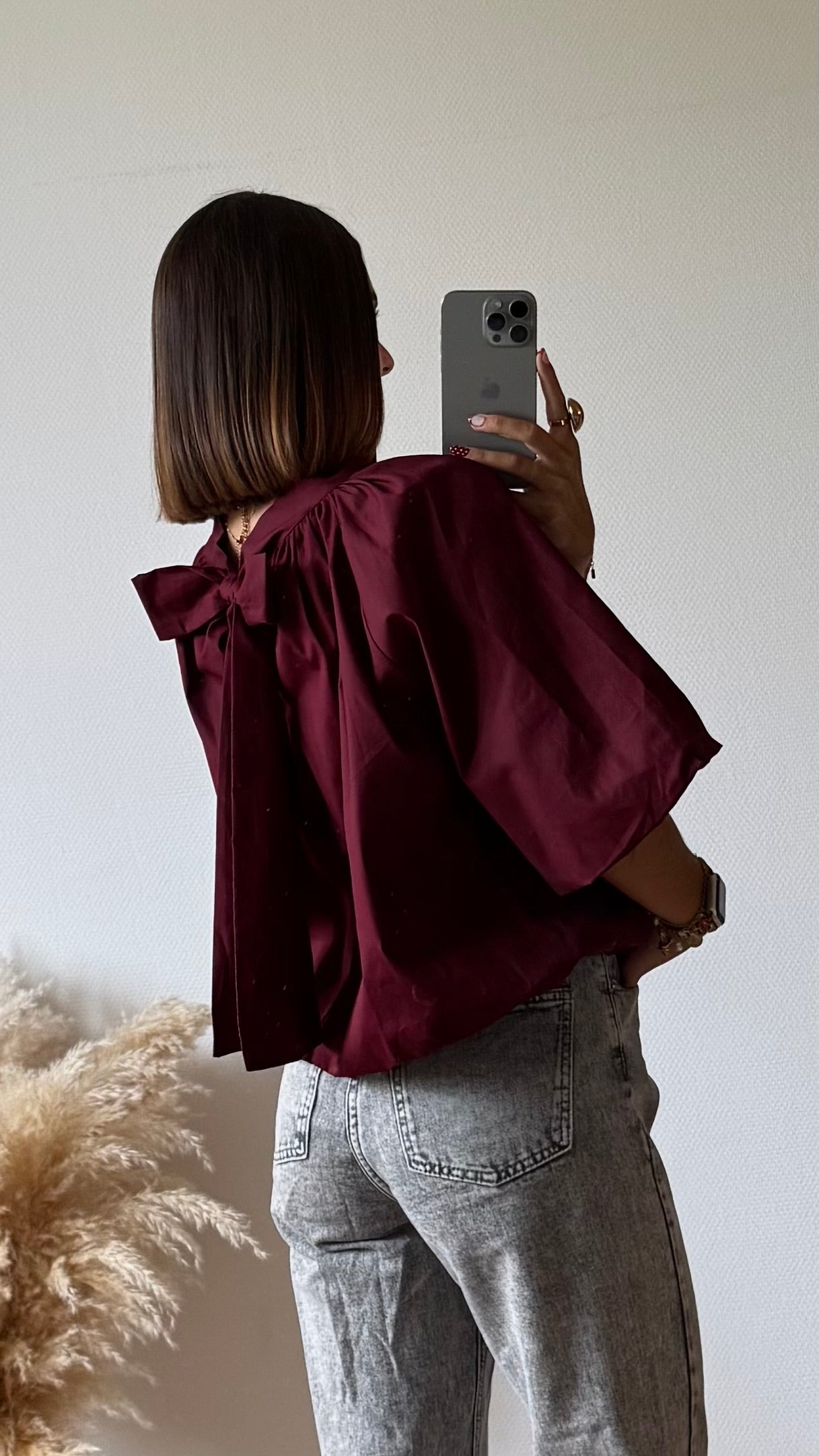 Blouse Volante Bordeaux