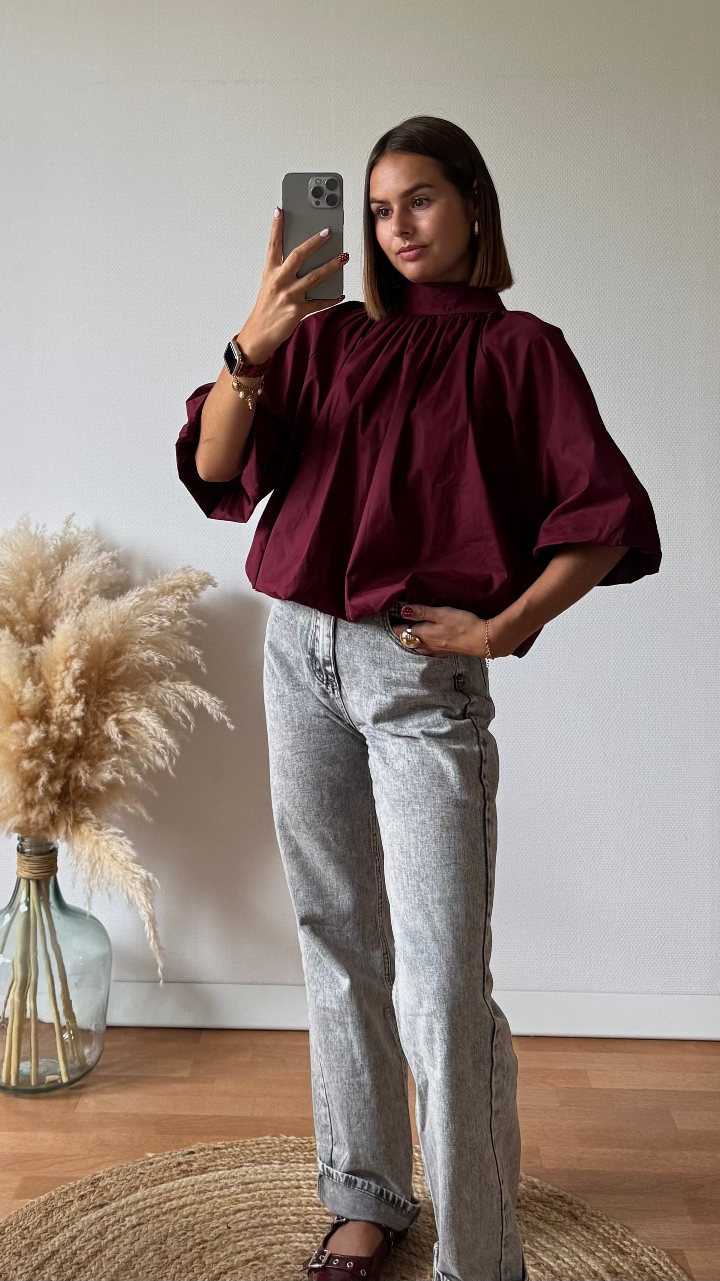 Blouse Volante Bordeaux