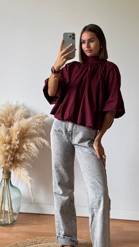 Blouse Volante Bordeaux